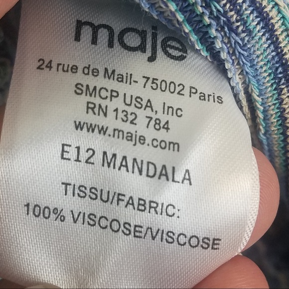 Maje Blue Stretchy Mandala Dress NWT - Picture 7 of 7